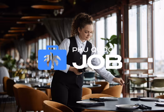 Phú Quốc Job — waitress setting a restaurant table