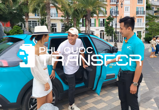 Phú Quốc Transfer — travellers by a taxi